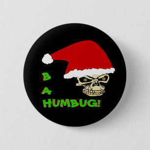 BAH, HUMBUG. Button met kersttaart