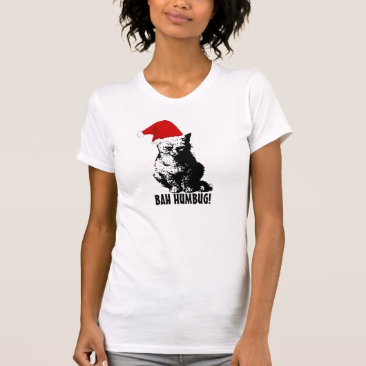 Bah Humbug! Christmas Cat T-shirt (Voorkant)