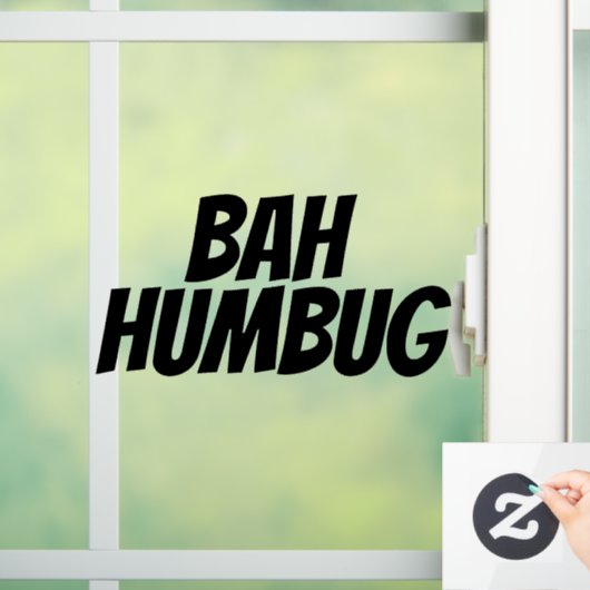BAH HUMBUG CHRISTMAS WINDOW CLING RAAMSTICKER (Huis)