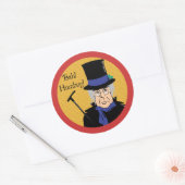 Bah! Humbug! Ebenezer Scrooge Ronde Sticker (Envelop)