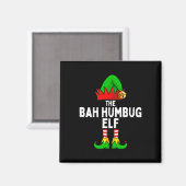 Bah Humbug Elf Matching Family Kerstmis Magneet (Voorkant / Achterkant)