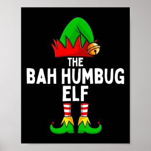 Bah Humbug Elf Matching Family Kerstmis Poster