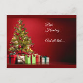 "Bah. Humbug. En dat alles..." boom met cadeaus Briefkaart (Voorkant)