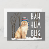Bah Humbug Funny Cat Kerstmis Briefkaart (Voorkant / Achterkant)