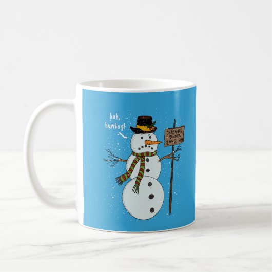 Bah Humbug Grumpy Kerstmis Snowman Introvert Koffiemok (Links)