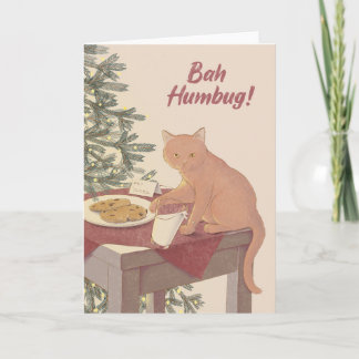 Bah Humbug Kerst Kat Blank Kaart