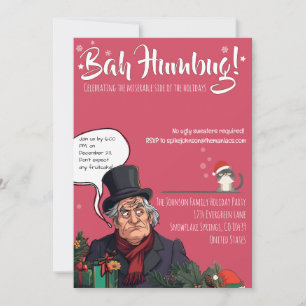 Bah Humbug Kerstfeest – Chagrijnig Kerstpretje Kaart