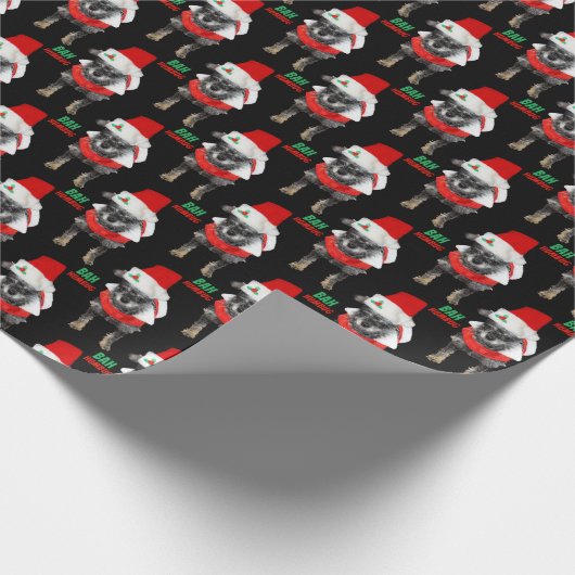 Bah Humbug kersthond Pattern Cadeaupapier (Hoek)