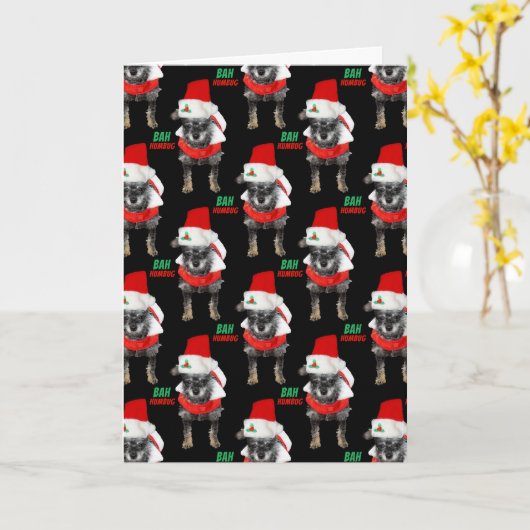 Bah Humbug kersthond Pattern Kaart (Gele Bloem)
