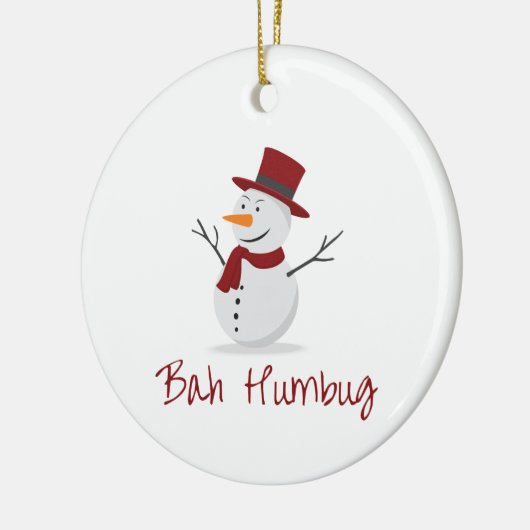 Bah Humbug - Mischievous Snowman - Kerstmis Keramisch Ornament (Links)