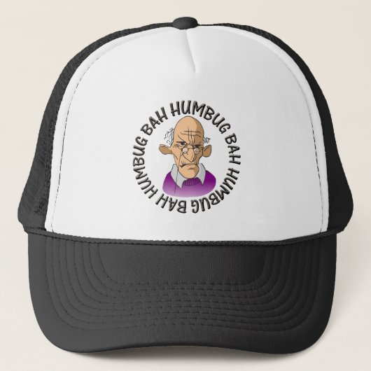 bah humbug oude man trucker pet (Voorkant)