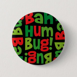 Bah Humbug Pattern Button