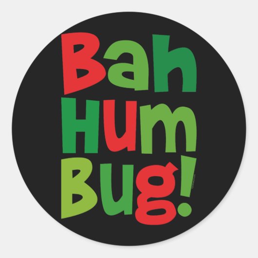 Bah Humbug Ronde Sticker (Voorkant)
