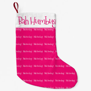 Bah humbug roze vrouw kleine kerstsok
