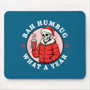 Bah Humbug Schedelhoed Santa's Snoep Kerst Pyjama Muismat