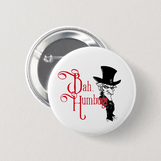Bah Humbug Scrooge Essential T-Shirt Ronde Button 5,7 Cm (Voorkant /achterkant)