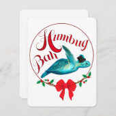 Bah Humbug Scrooge Kerst Schildpad Feestdagenkaart (Voorkant / Achterkant)