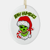 Bah Humbug Skull Keramisch Ornament (Rechts)
