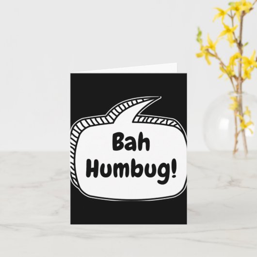 Bah Humbug Speech Bubble T Shirt Kaart (Gele Bloem)
