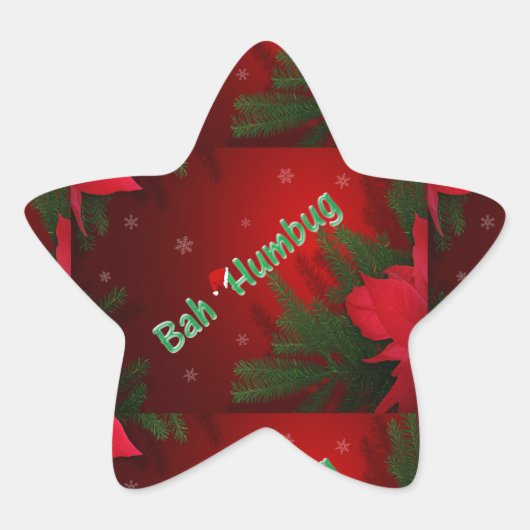 Bah Humbug Ster Sticker (Voorkant)