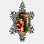 Bah Humbug Tin Sneeuwvlok Ornament (Links)