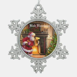Bah Humbug Tin Sneeuwvlok Ornament
