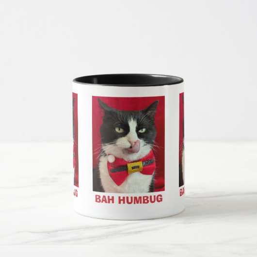 Bah Humbug Tuxedo Cat Christmas Mok (Midden)