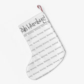 Bah humbug zwarte en witte kerstmis kleine kerstsok (Achterkant (Hangend))