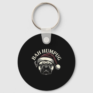 Bah Humpug Funny Pug Kerst Chagrijnige Hond Liefhe Sleutelhanger