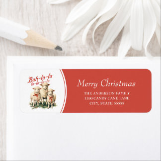 Bah La La Schattigee Retro Kerstschaap Etiket