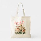 Bah La La Schattigee Retro Kerstschaap Tote Bag (Achterkant)