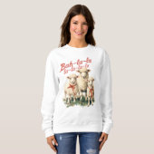 Bah La La Schattigee Retro Kerstschaap Trui (Voorkant volledig)