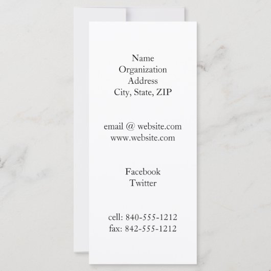 Baha'i 4" x 9" Uitnodiging / Aankondiging Platte K (Achterkant)