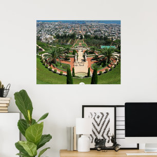 Bahai Gardens in Haifa, Israël Poster