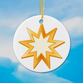 Baha'i geloof, gouden symbool keramisch ornament
