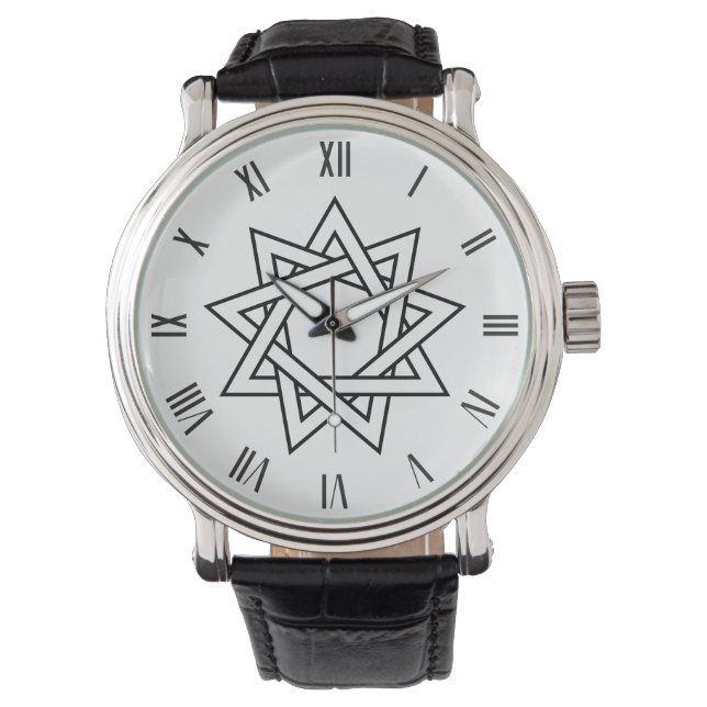 Bahai negen-puntsstersymbool Kijk uit Horloge (Voorkant)