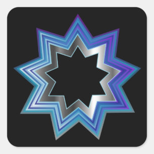 Bahai Religie Symbool - Negen puntige ster Vierkante Sticker
