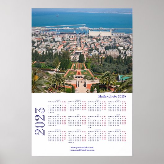 Bahá'í-tuin, Haifa (foto 2013), Israël Poster (Voorkant)