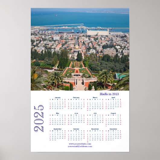 Bahá'í-tuin, Haifa in 2013 , Israël  Poster (Voorkant)