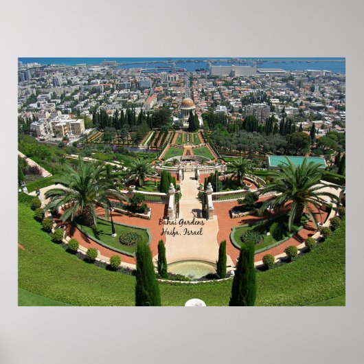 Bahai-tuinen in Haifa, Israël Poster (Voorkant)