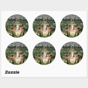 Bahai-tuinen in Haifa, Israël Ronde Sticker
