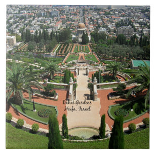 Bahai-tuinen in Haifa, Israël Tegeltje