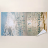 Bahama Beach Quote Sky boven vrede in Strandlaken (Voorkant)