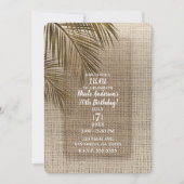 Bahama Breeze Bronze Palm Rustic Burlap Party Kaart (Voorkant)