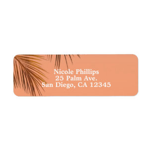 Bahama Breeze Bronzen Palm Koraal Perzik Bruiloft Etiket