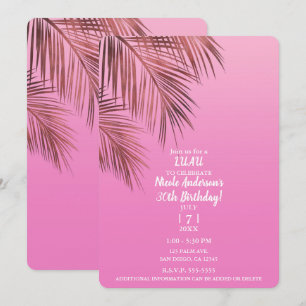 Bahama Breeze Bronzen Palm Roze Verjaardagsfeestje Kaart