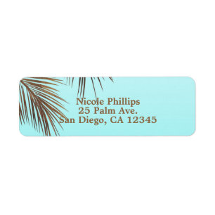 Bahama Breeze Koperpalm Blauw Aqua Zee Bruiloft Etiket