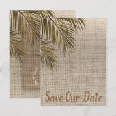 Bahama Bronze Palm Rustique Kraft Faire-Part de Da (Devant / Derrière)