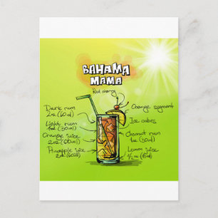 Bahama Mama Cocktail Recipe Briefkaart