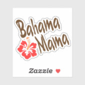 Bahama Mama met Hibiscus Bloem Sticker (Vel)